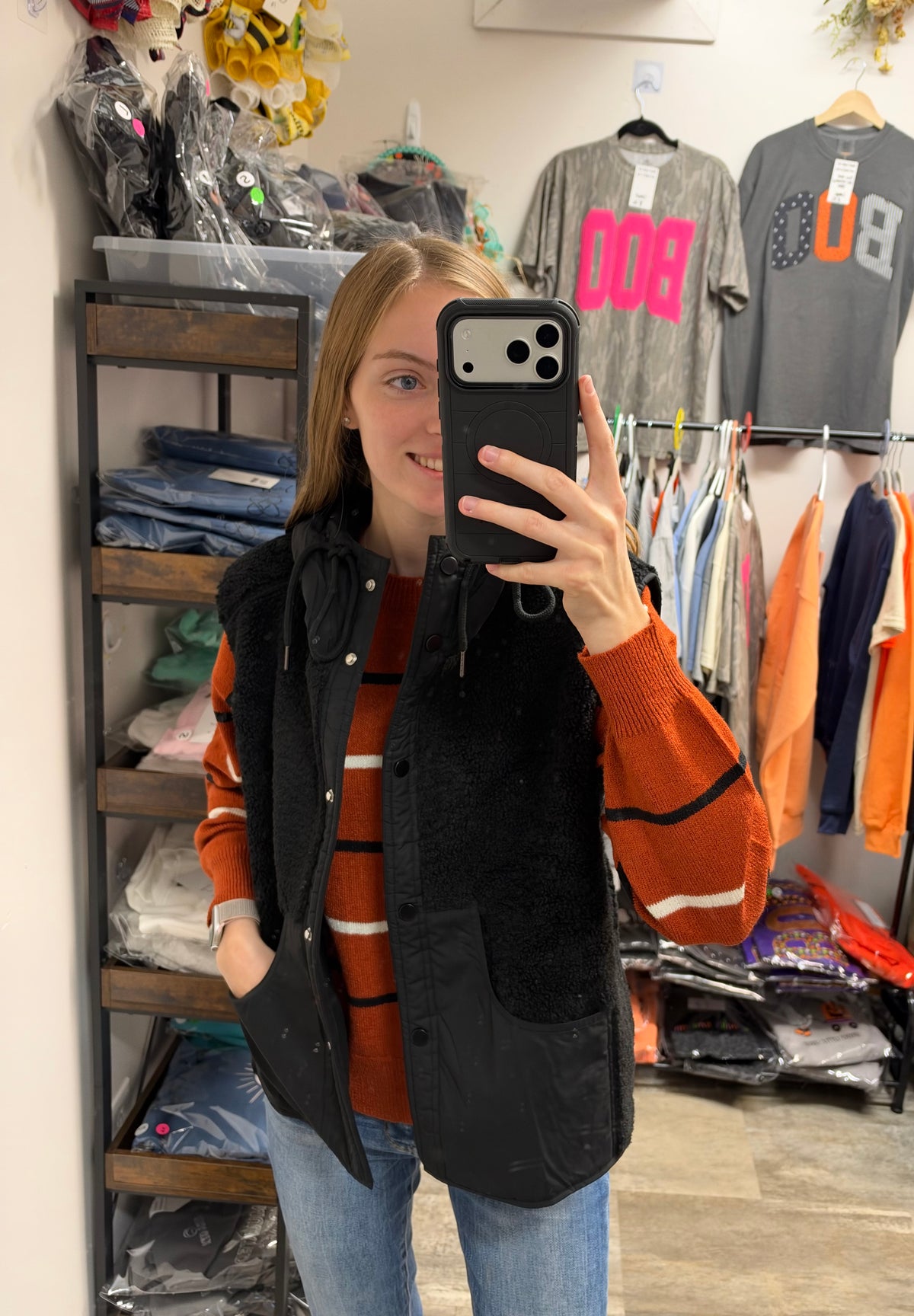 Black Sherpa Vest