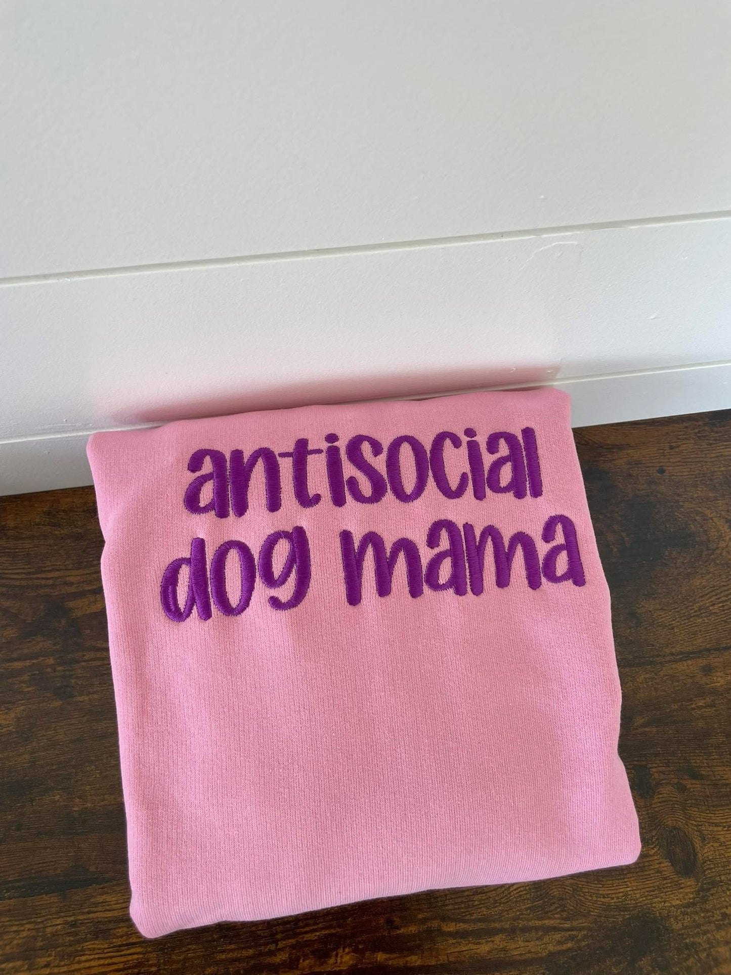 Antisocial Dog Mama Embroidered Crewneck