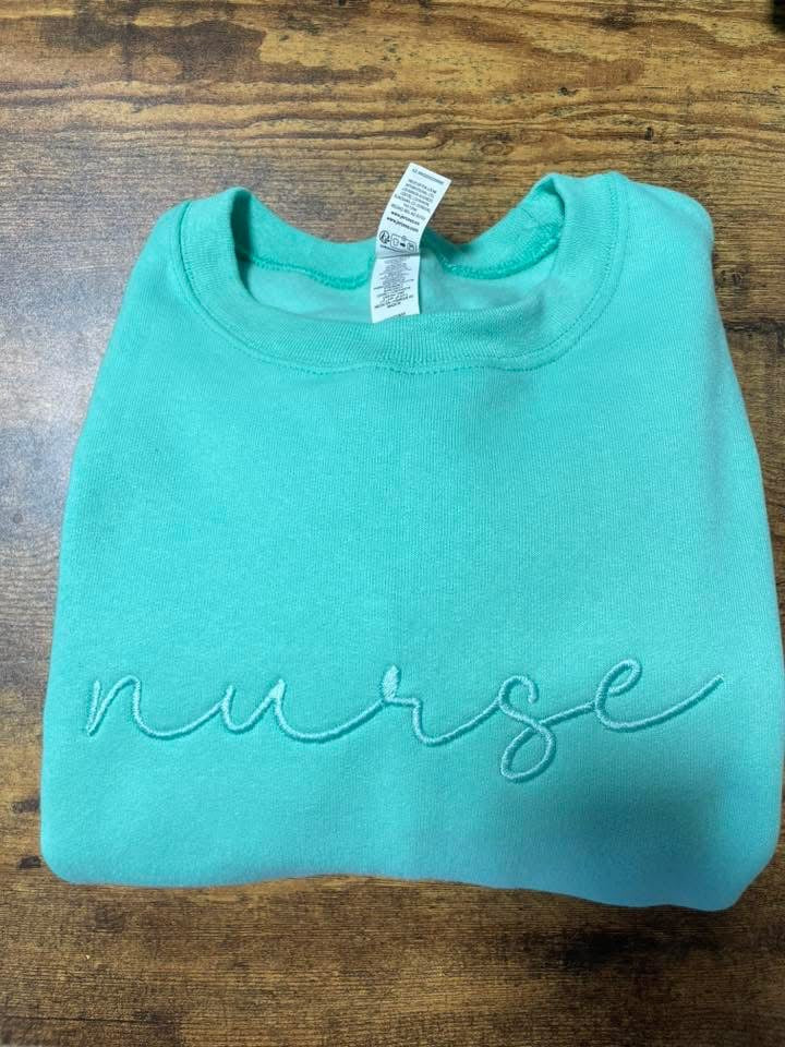 Nurse Embroidered Crewneck