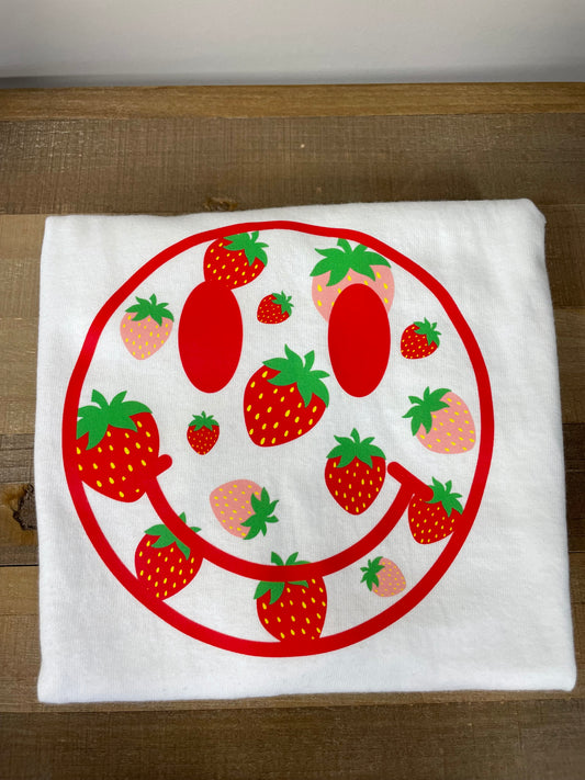 Youth XS strawberry smiley shirt