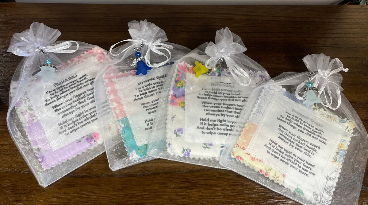 Handmade Quilted Pocket Prayer Quilt- Mystery Fabric