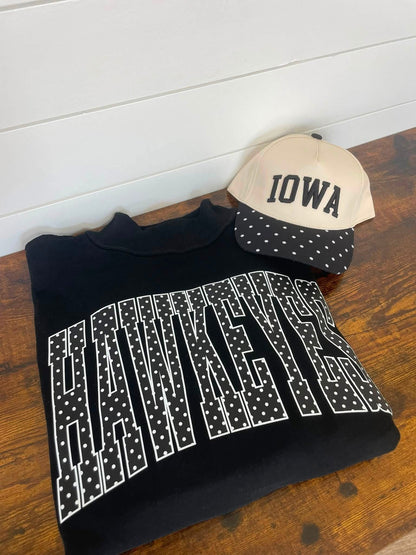 Hawkeyes Polka Dot Mockneck Oversized