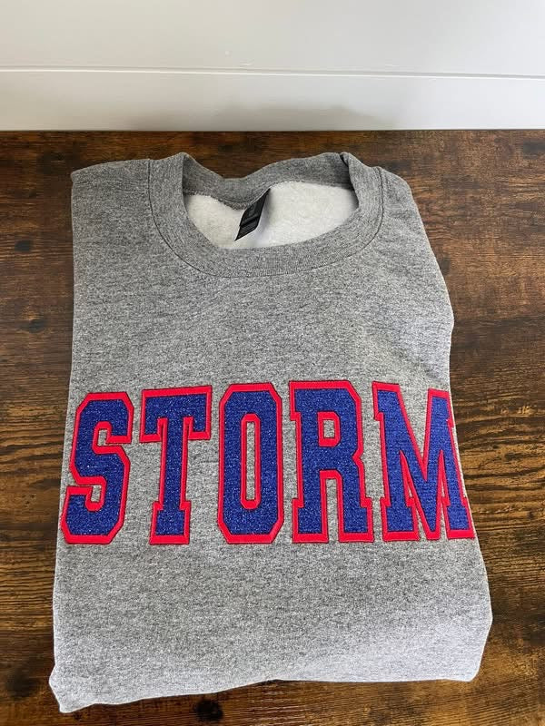 Storm Glitter Embroidered Crewneck
