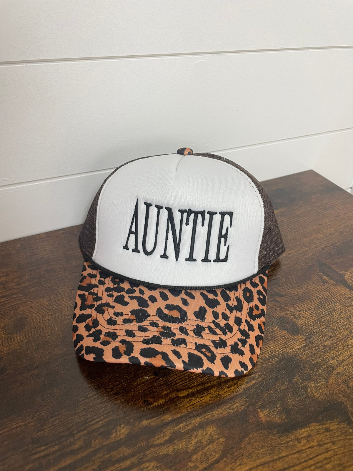 Auntie Leopard Embroidered Hat