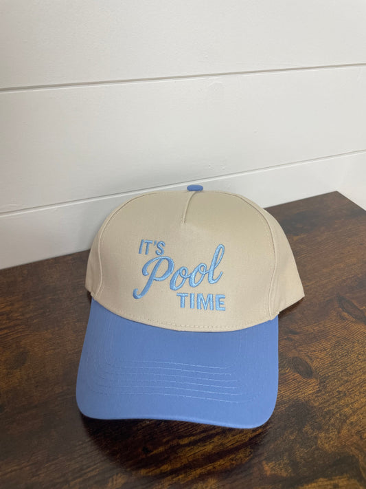 It’s pool time embroidered hat