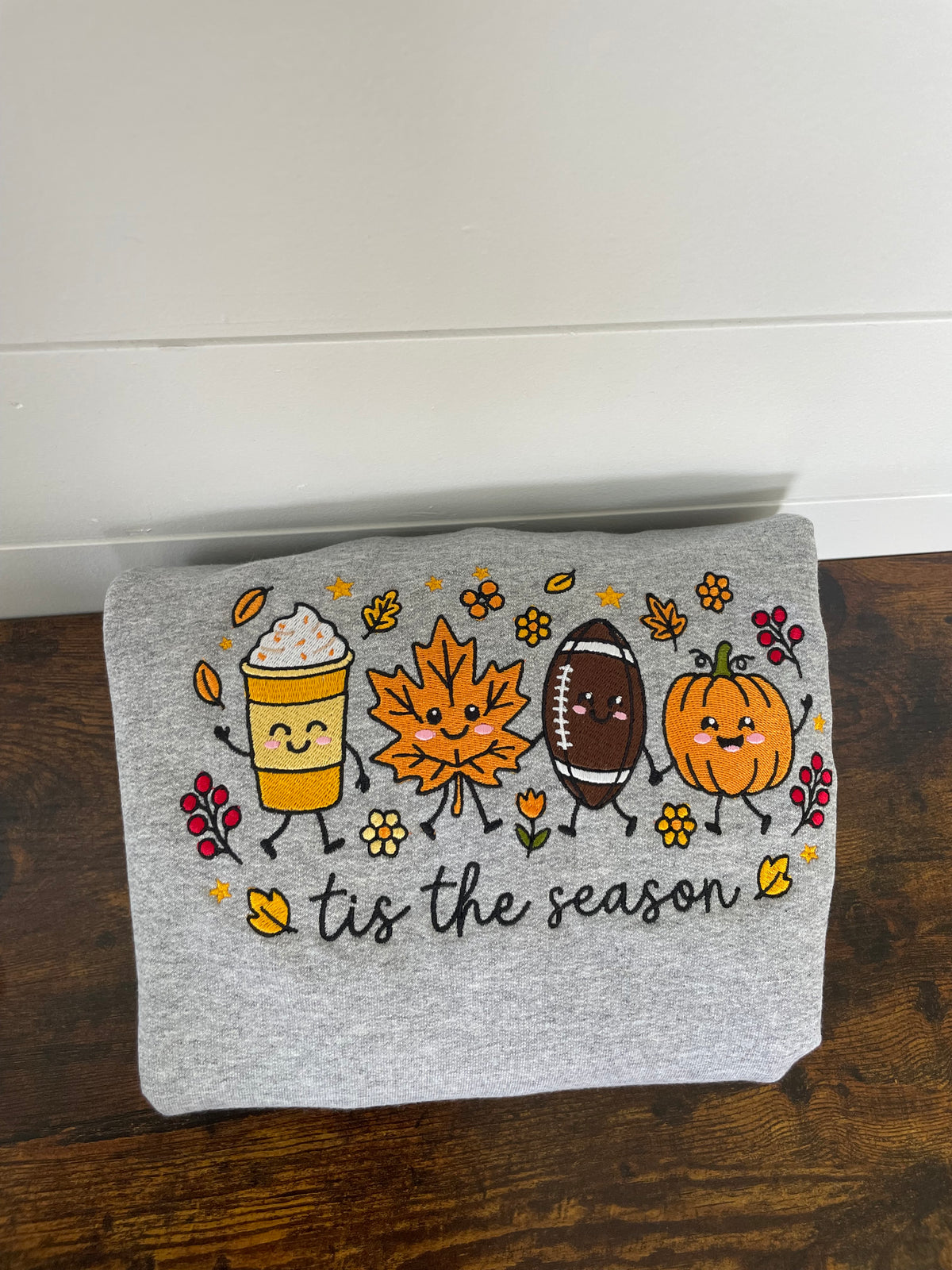 Tis The Season Fall Embroidered Crewneck