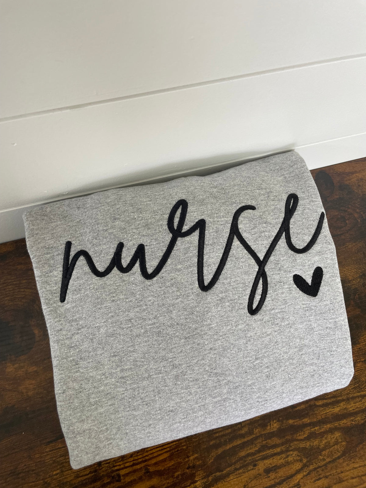 Nurse Grey Embroidered Crewneck