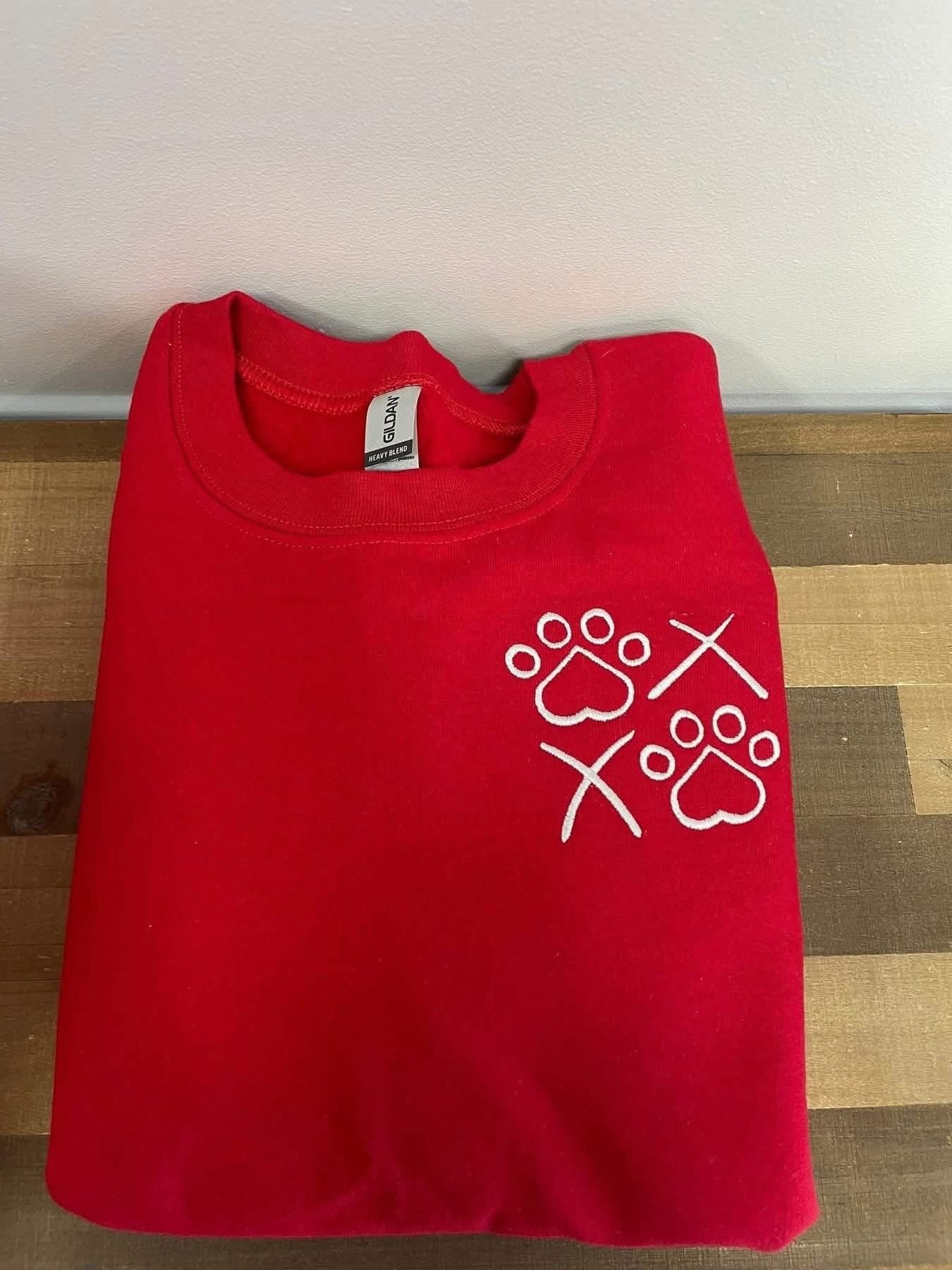 Paw Print Dog Embroidered Crewneck