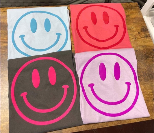 Puff Print Happy Face Shirt