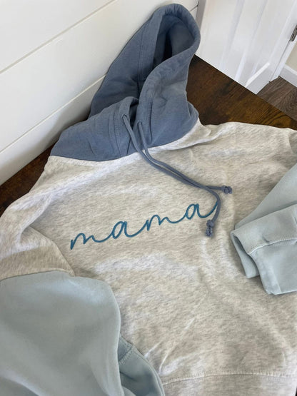 Mama Cropped Colorblock hoodie
