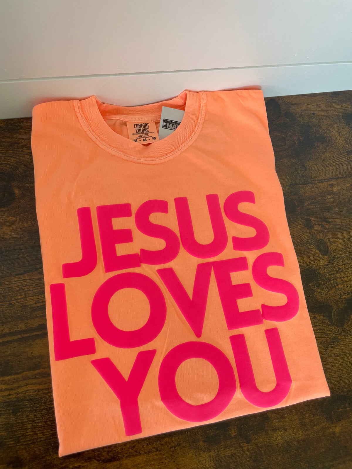 Jesus Loves You Neon Puff Shirt