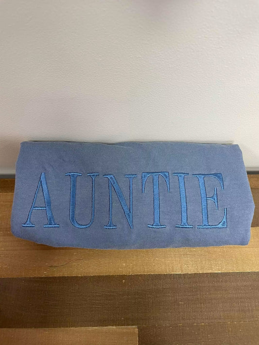 Blue Auntie Embroidered Shirt