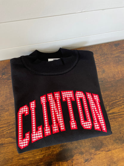 Clinton Embroidered Gingham Mockneck