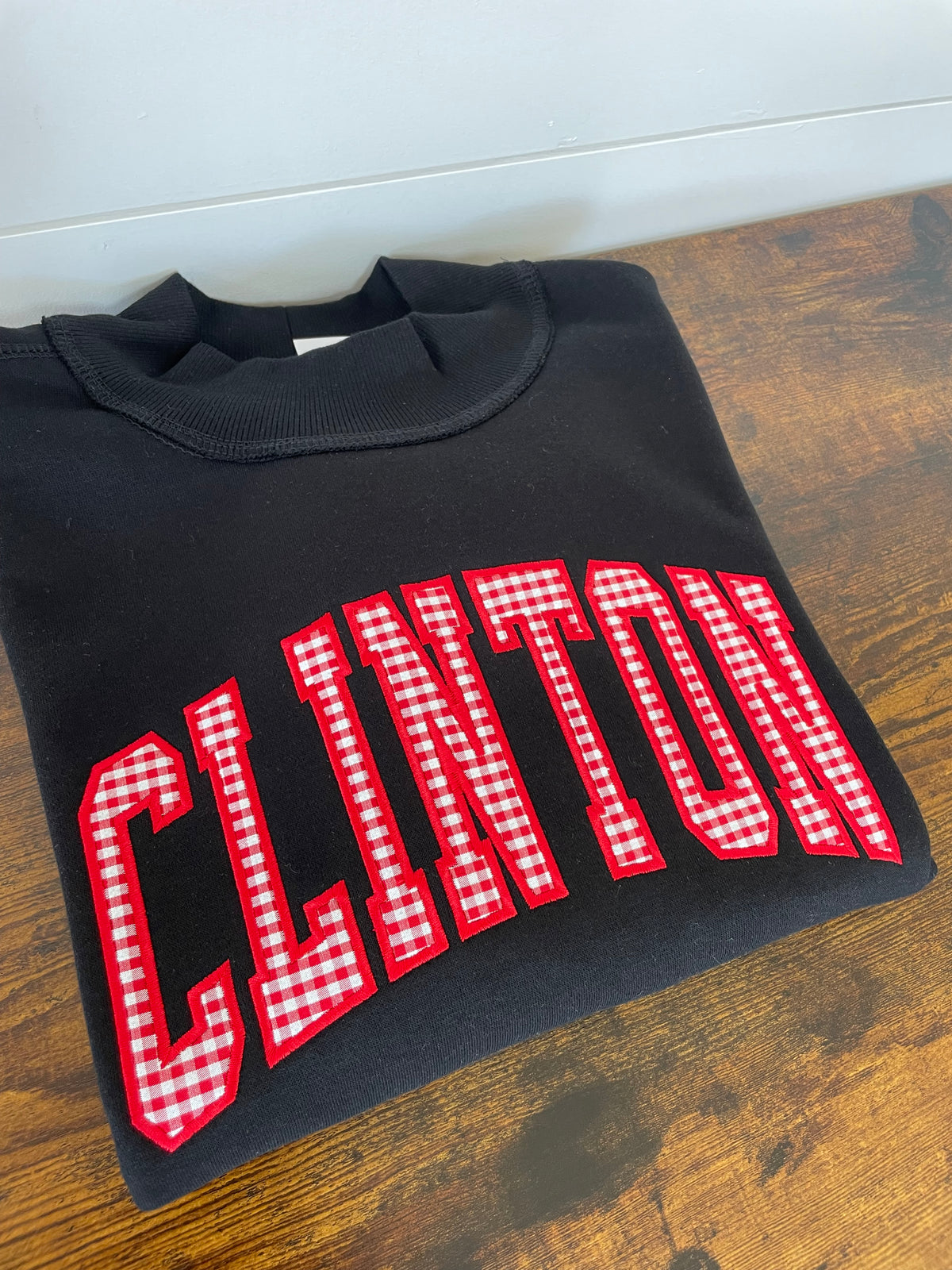 Clinton Embroidered Gingham Mockneck