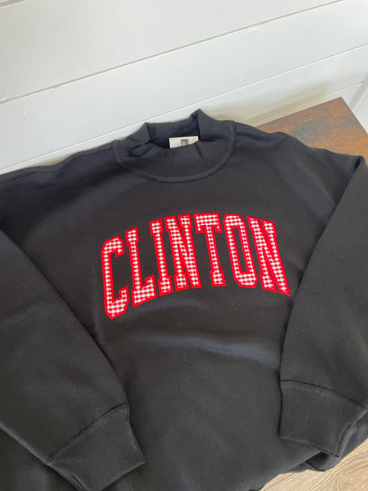 Clinton Embroidered Gingham Mockneck