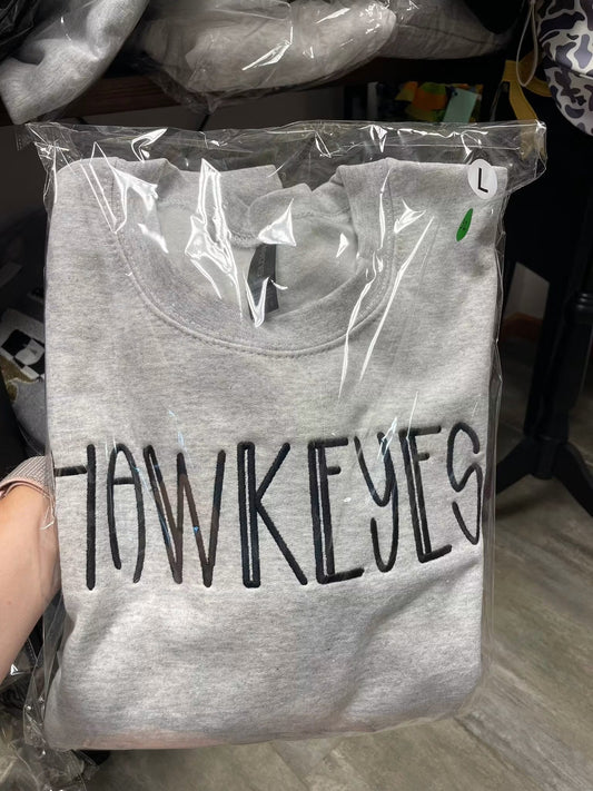 Hawkeyes Embroidered Crewneck