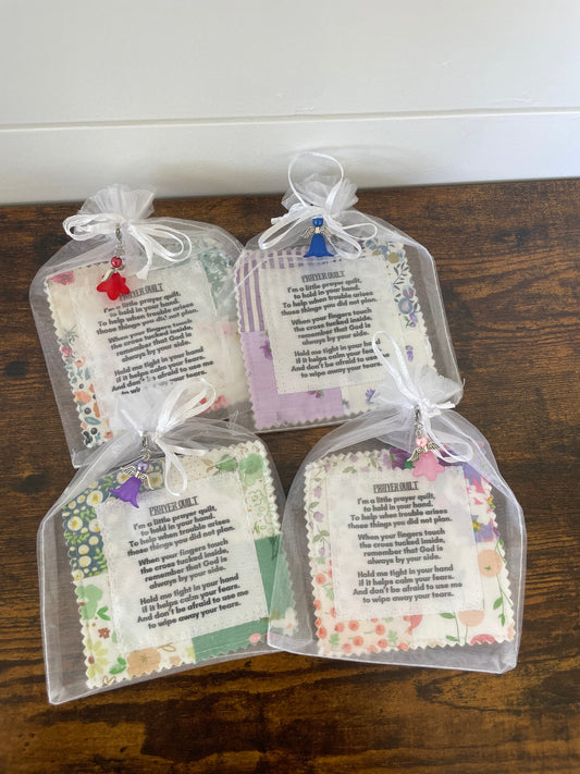 Handmade Quilted Pocket Prayer Quilt- Mystery Fabric