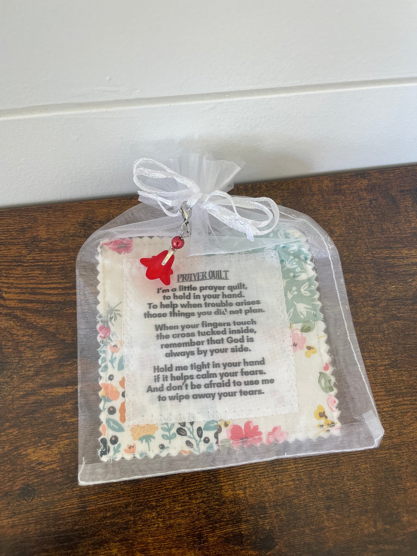 Handmade Quilted Pocket Prayer Quilt- Mystery Fabric