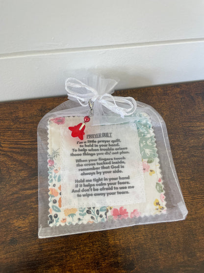 Handmade Quilted Pocket Prayer Quilt- Mystery Fabric