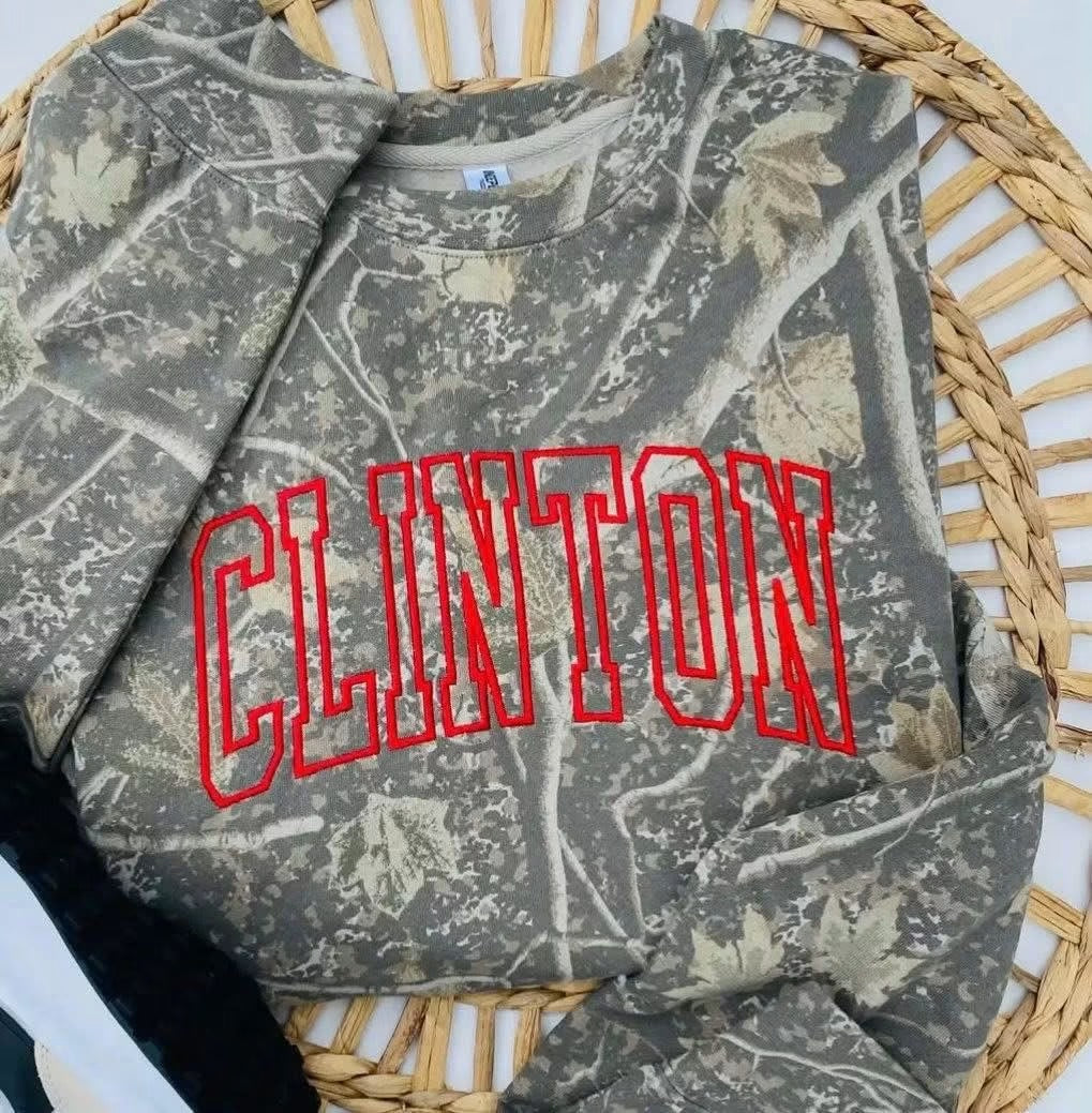 Clinton Camo Embroidered Crewneck