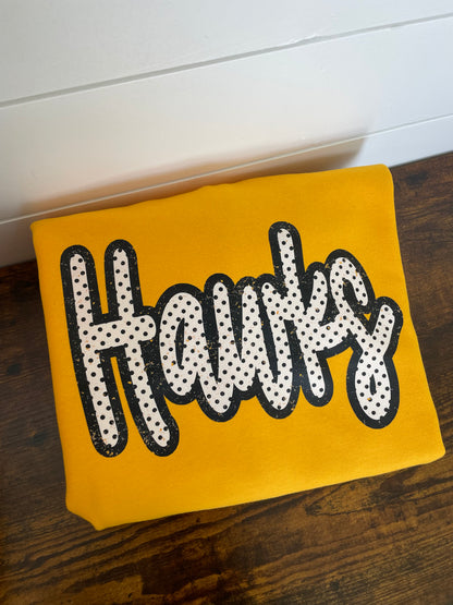 Gold Hawks Polka Dot Crewneck