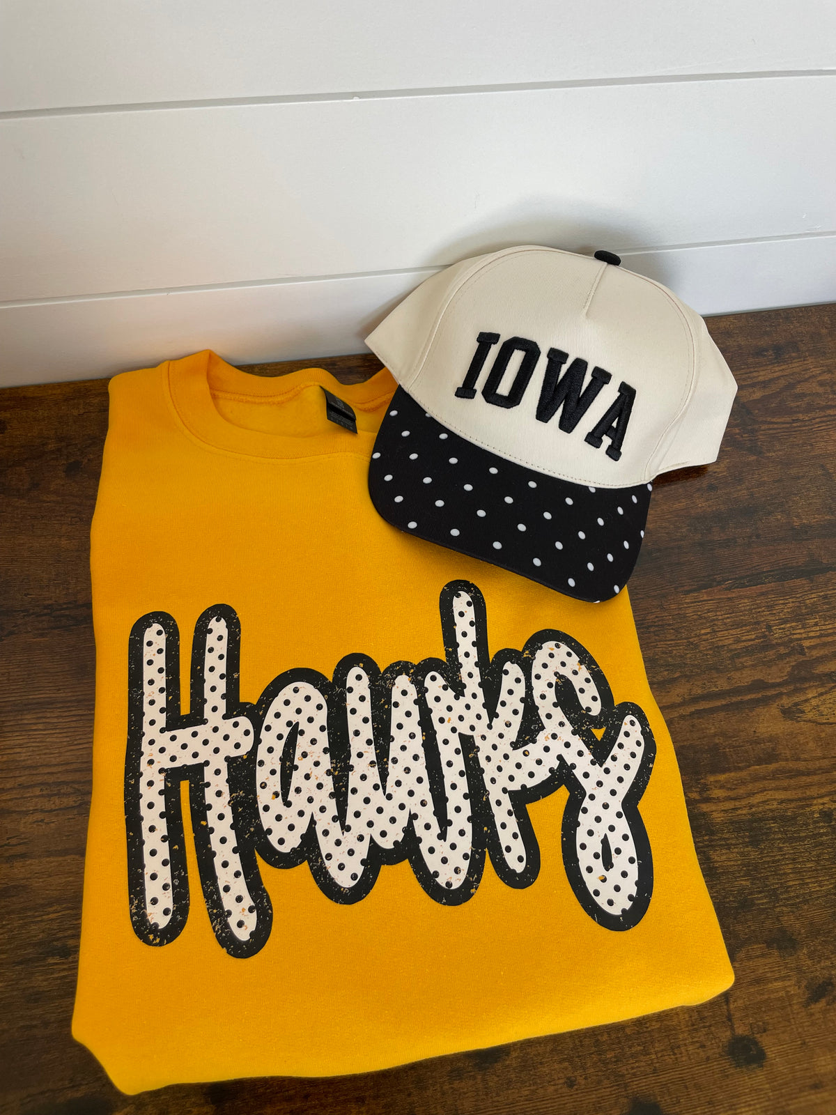 Gold Hawks Polka Dot Crewneck