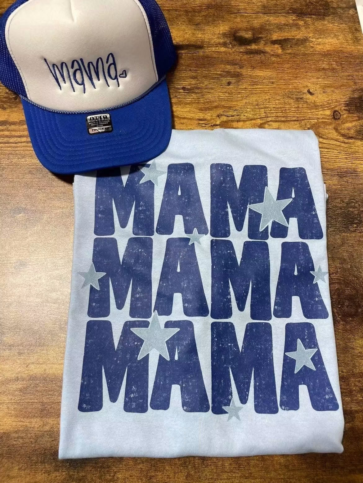 Sale Mama blue star shirt XL