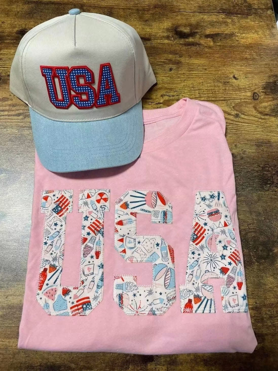 USA light pink embroidered shirt