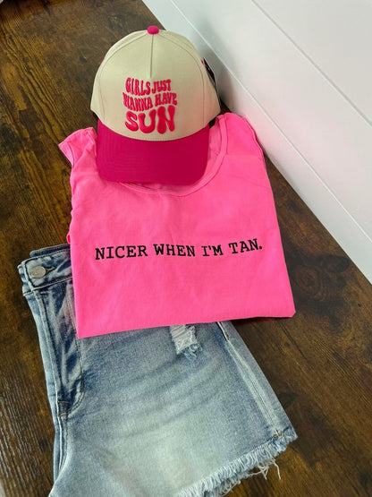 Nicer When I’m Tan Tank Hot Pink Tank Top