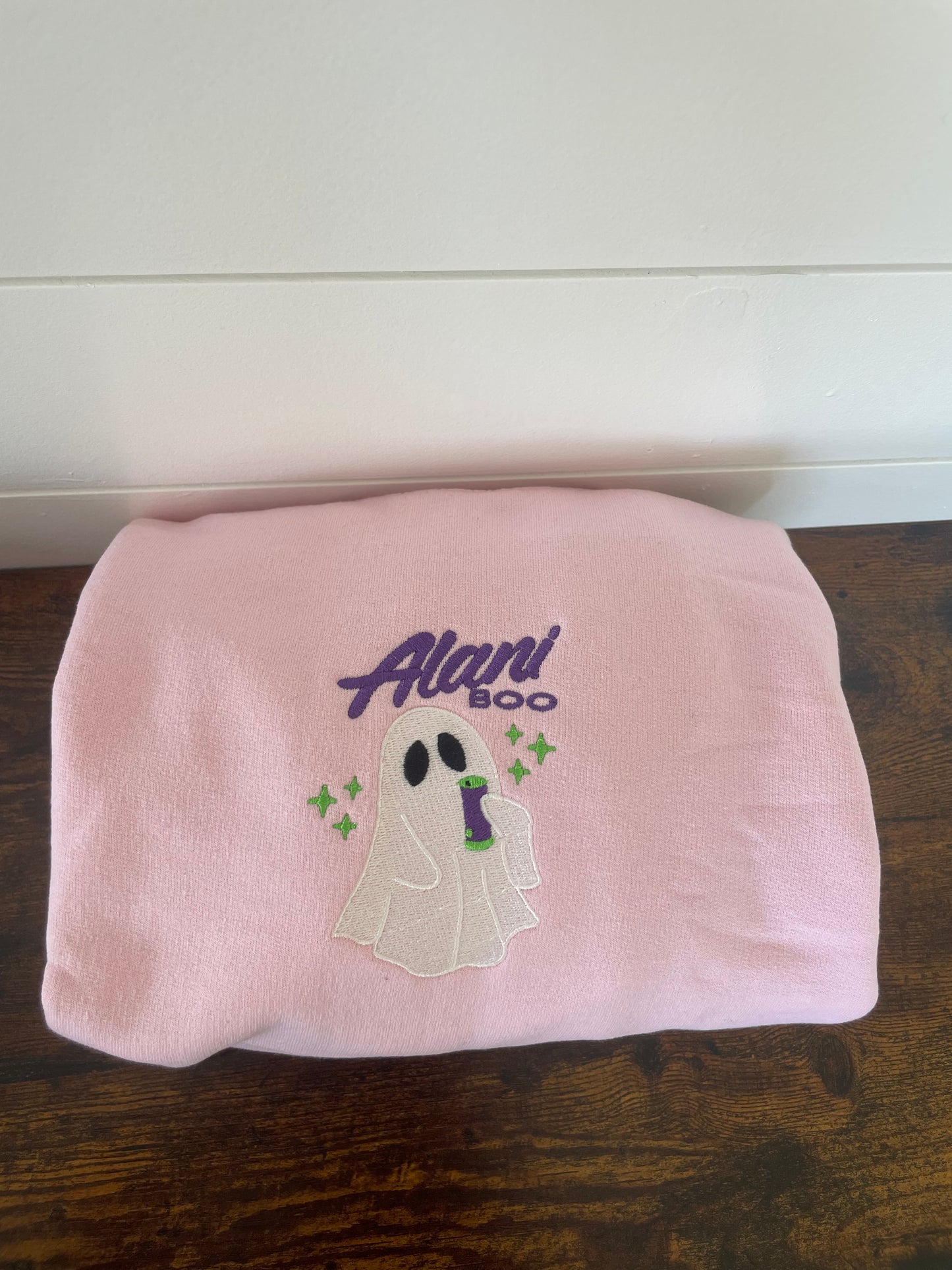 Energy drink boo embroidered crewneck