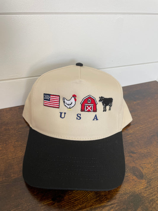 USA Farm Life Embroidered Hat