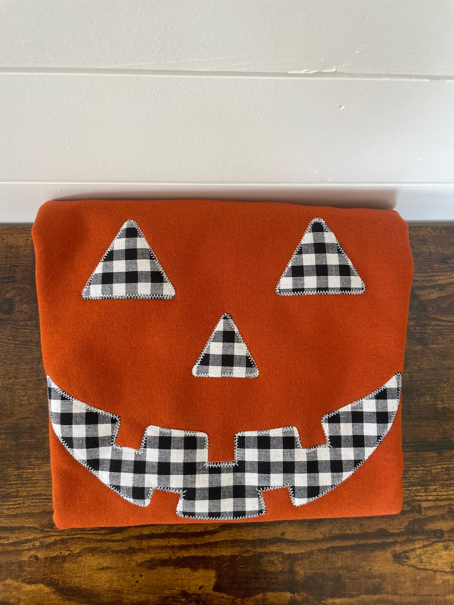Jack O Lantern Pumpkin Crewneck Burnt Orange