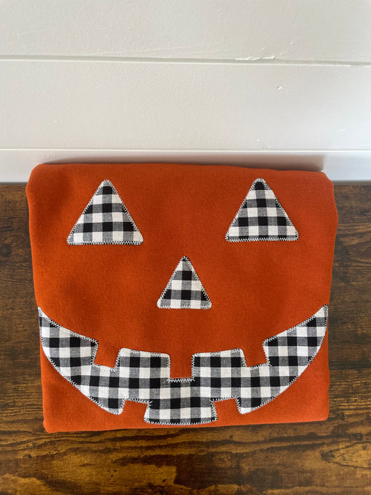 Jack O Lantern Pumpkin Crewneck Burnt Orange