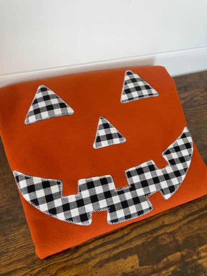 Jack O Lantern Pumpkin Crewneck Burnt Orange