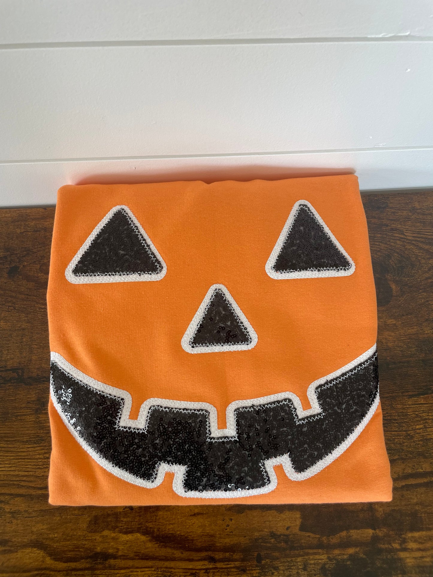 Bright Orange Jack O Lantern Crewneck