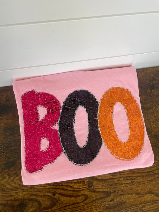 Light Pink Boo Sequins Shirt