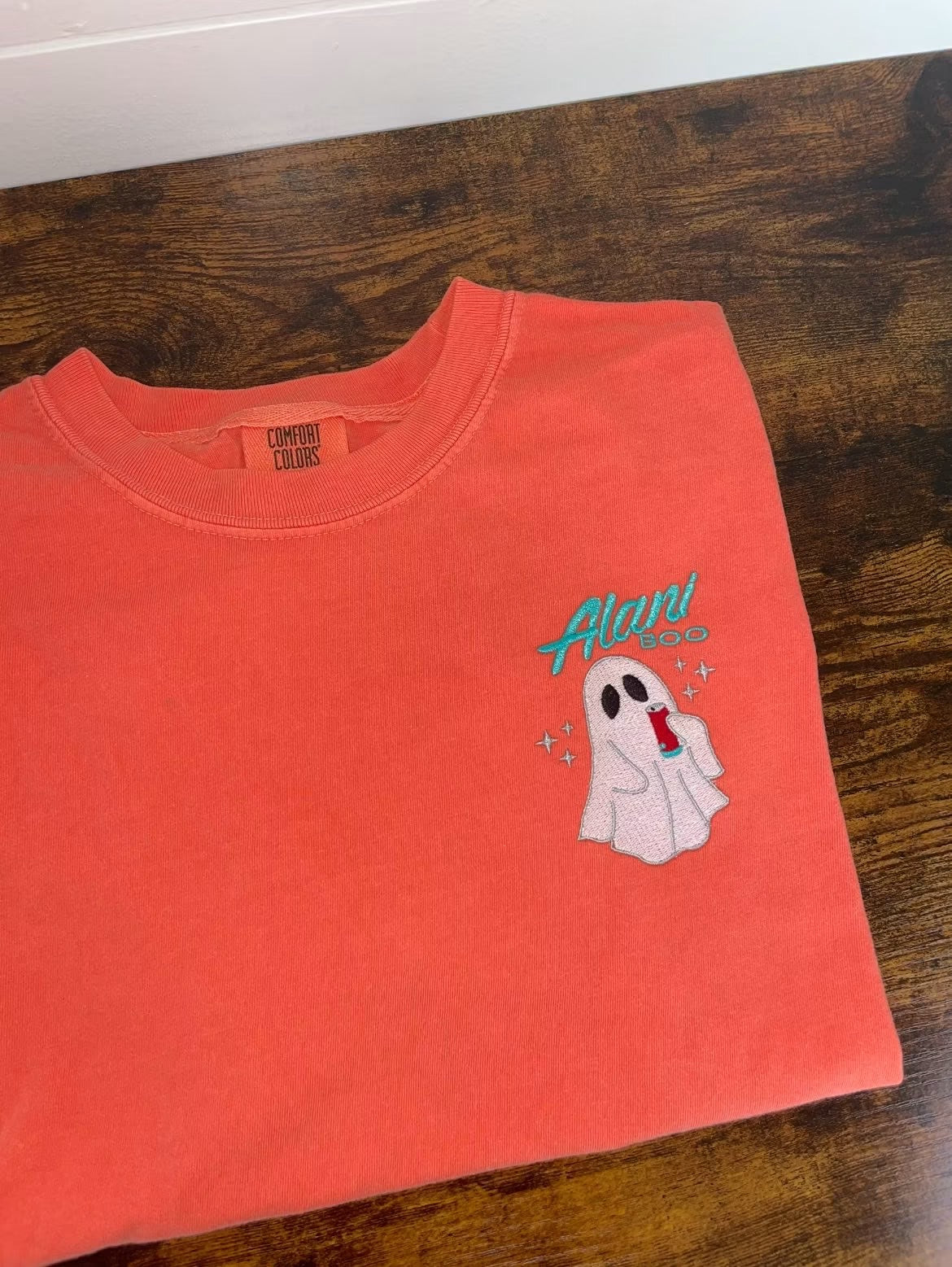Energy drink boo embroidered shirt
