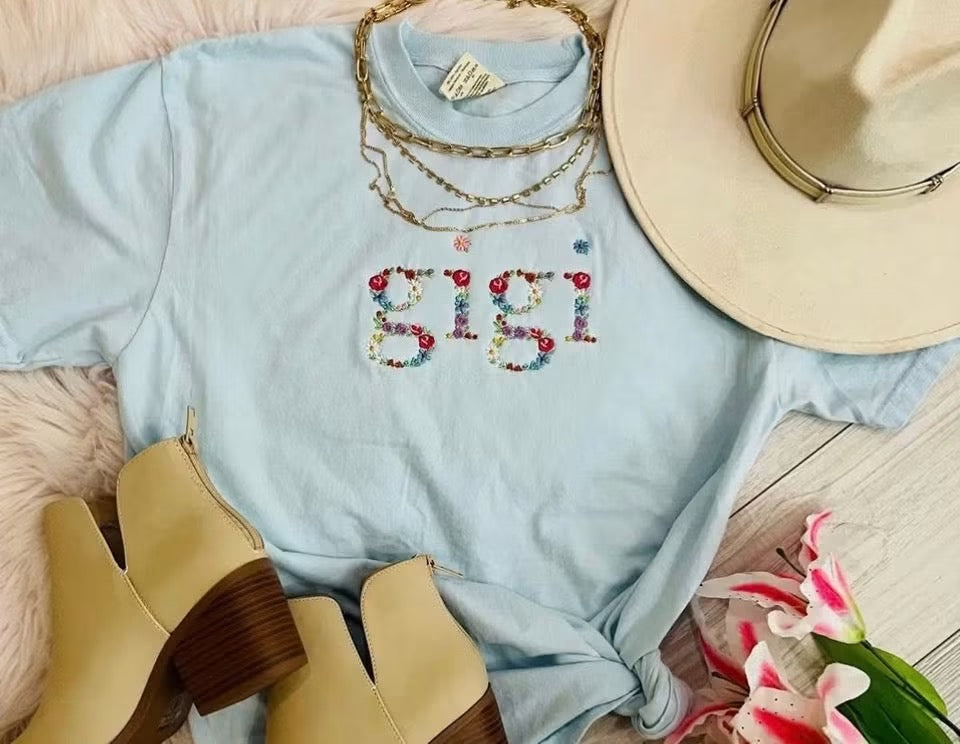 Gigi floral embroidered shirt