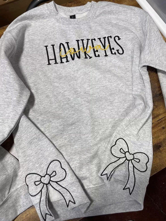 Hawkeyes Crewneck with side bows