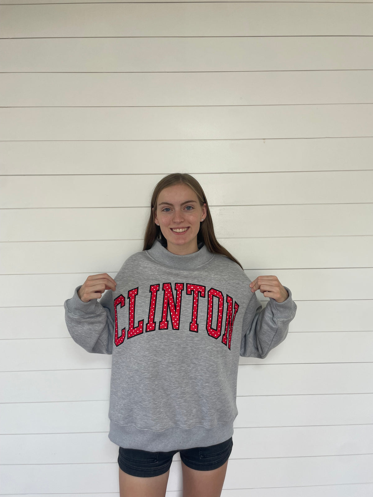 Clinton Polka Dot Grey Mockneck