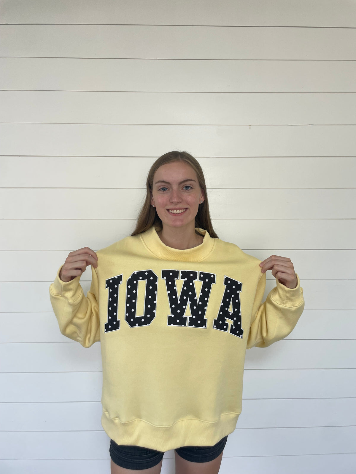 Iowa Polka Dot Yellow Mockneck
