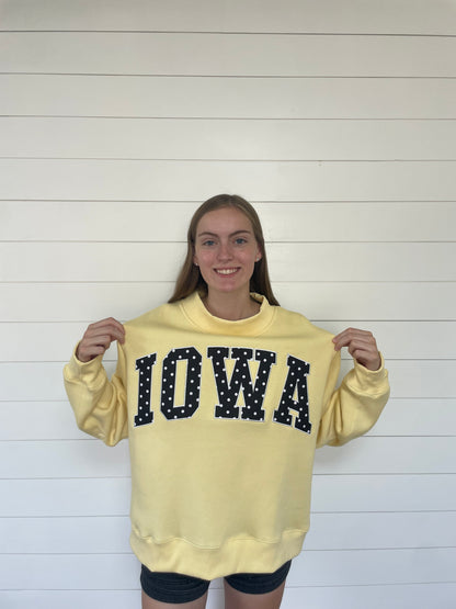 Iowa Polka Dot Yellow Mockneck