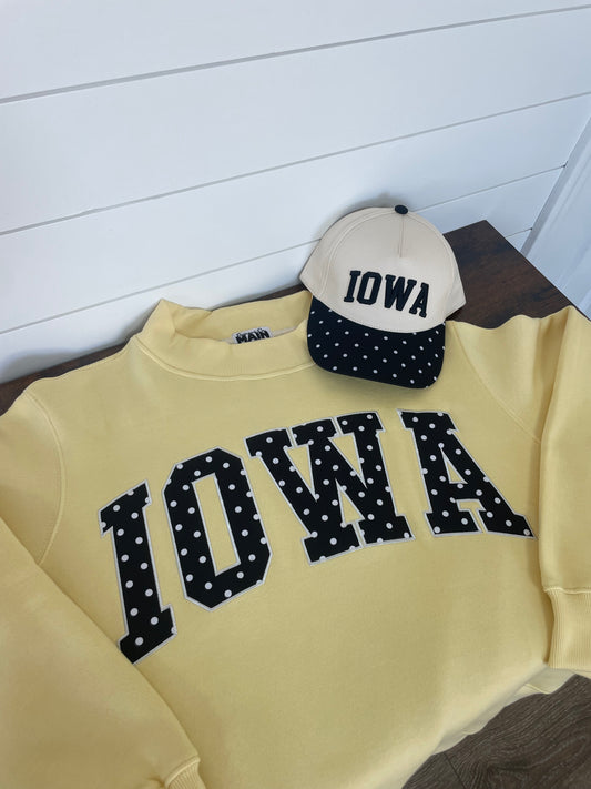 Iowa Polka Dot Yellow Mockneck