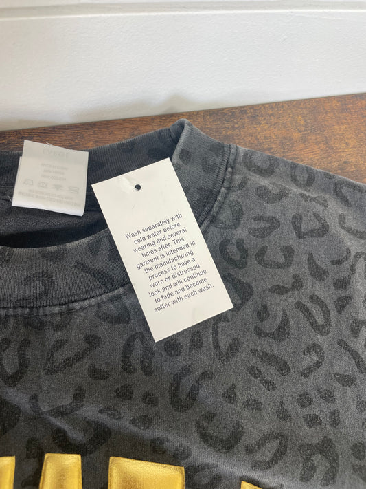 Iowa Black Leopard Puff Shirt