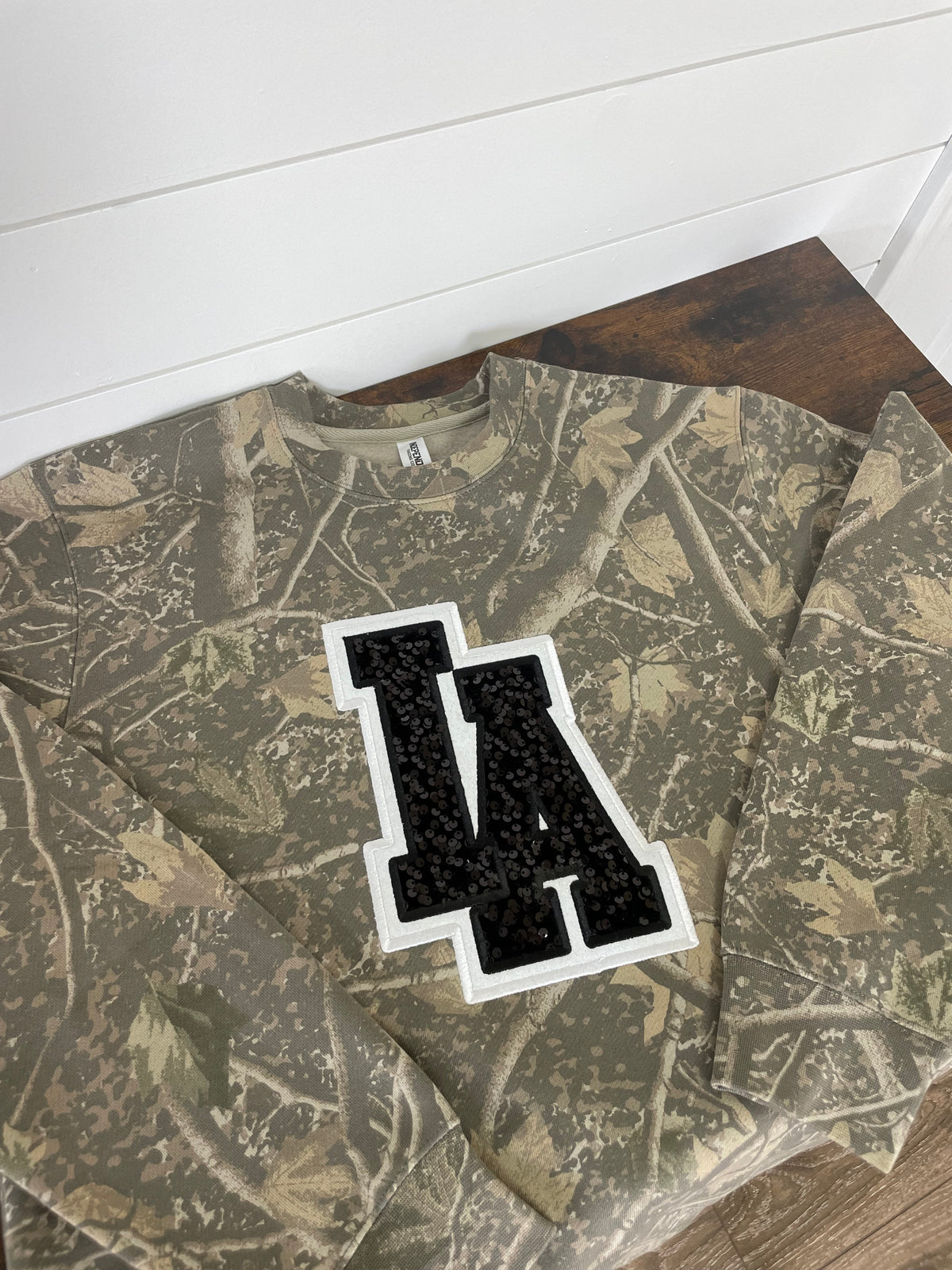 IA Camo Sequin Embroidered Crewneck Sweatshirt