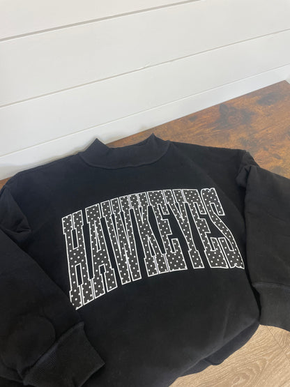 Hawkeyes Polka Dot Mockneck Oversized