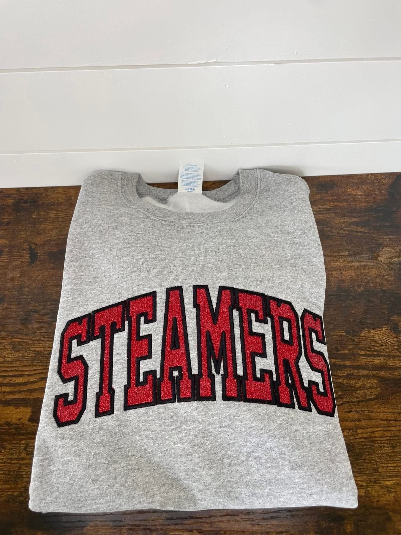 Steamers Glitter Embroidered Crewneck