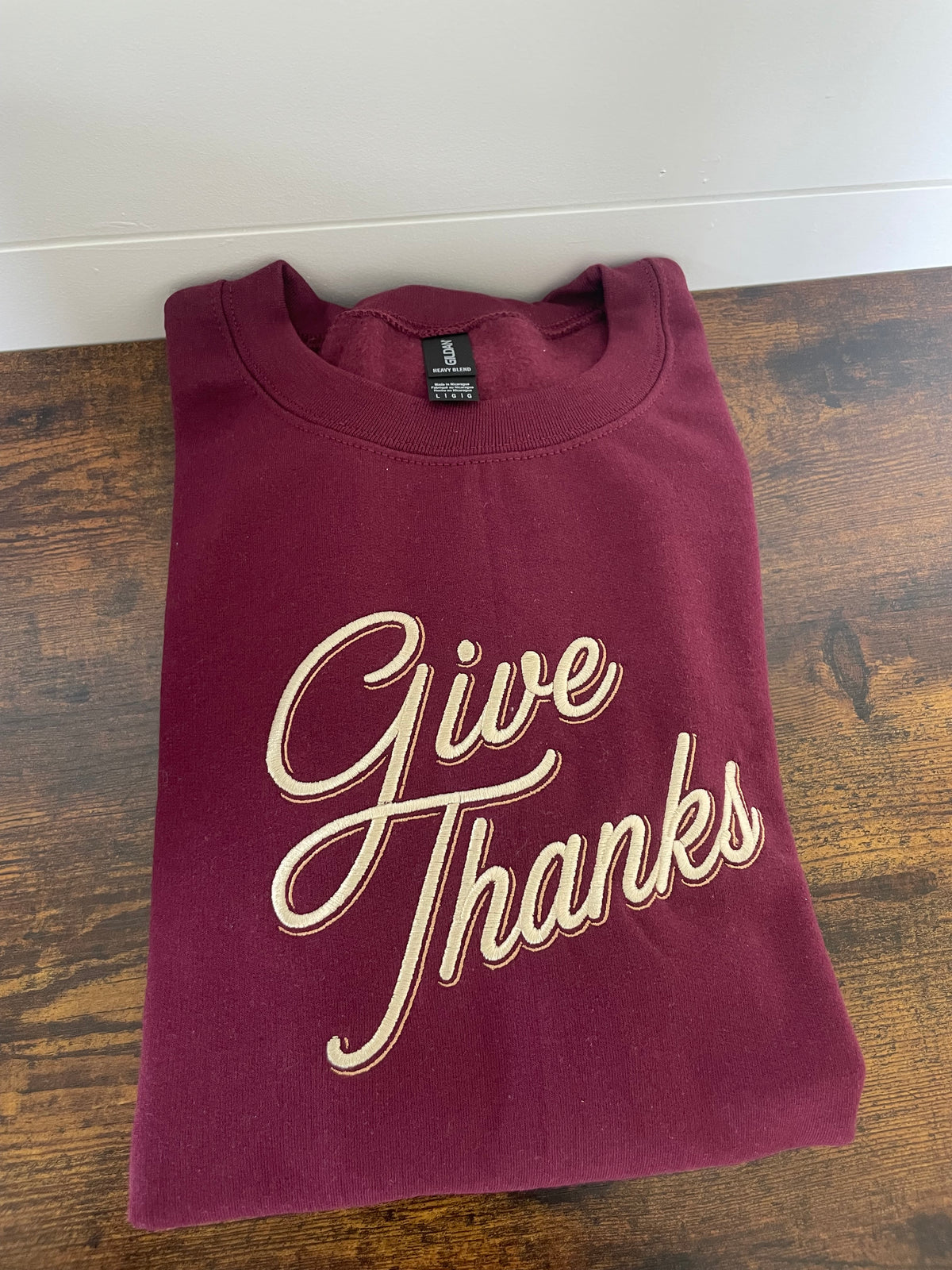 Give Thanks Embroidered Crewneck
