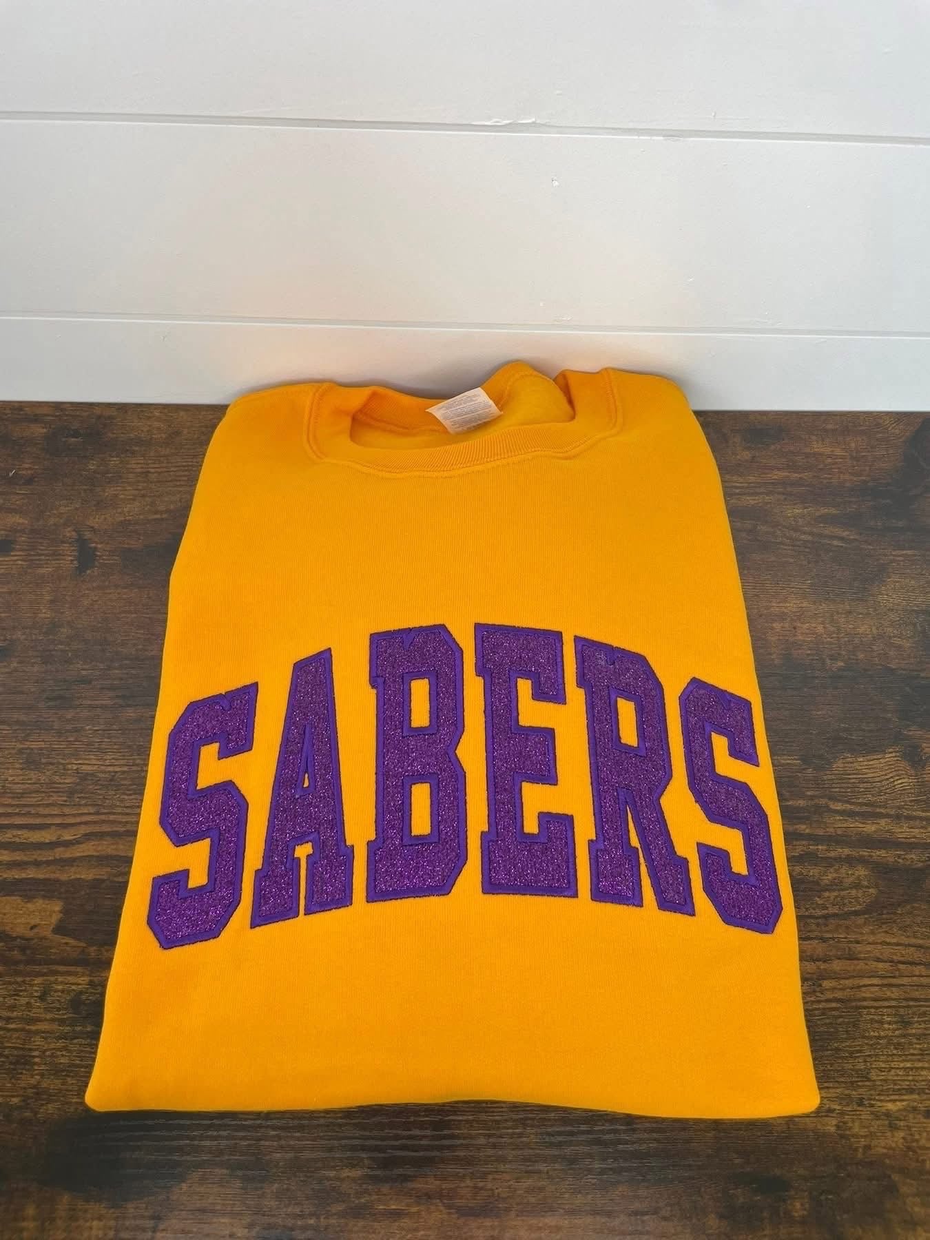 Sabers Glitter Embroidered Crewneck