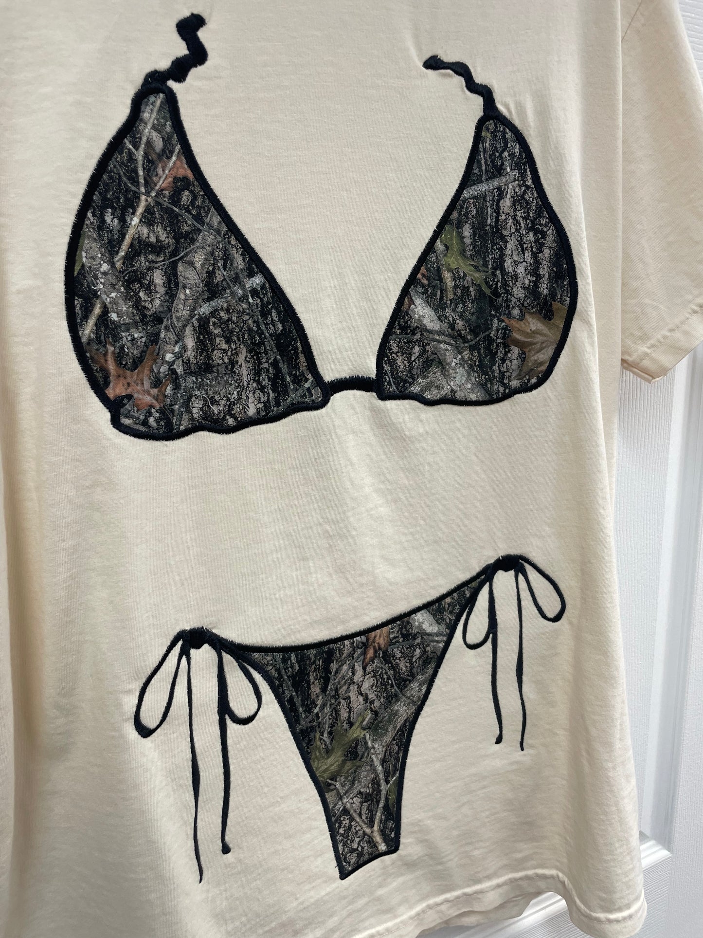 Camo Embroidered Bikini Shirt